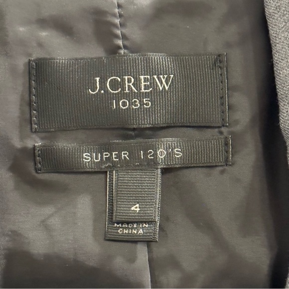 J. CREW Women’s 4 Gray Super 120’s Wool Single Button Campbell Blazer Career - Picture 3 of 8